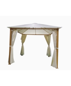 GAZEBO DA ESTERNO CON TENDE LATERALE EUROGARDEN "TRENTO" IN ALLUMINIO EFFETTO LEGNO 3X3 M